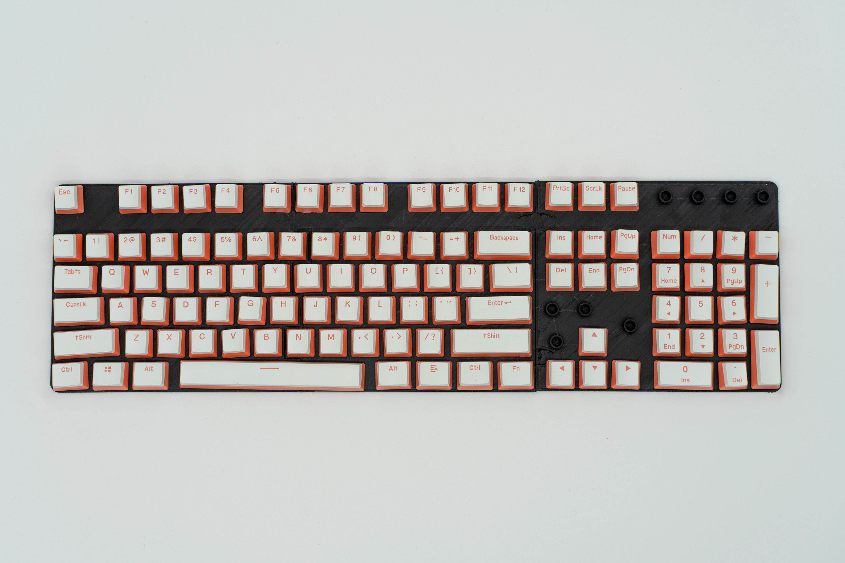 Peach Pudding Keycaps top down view full set