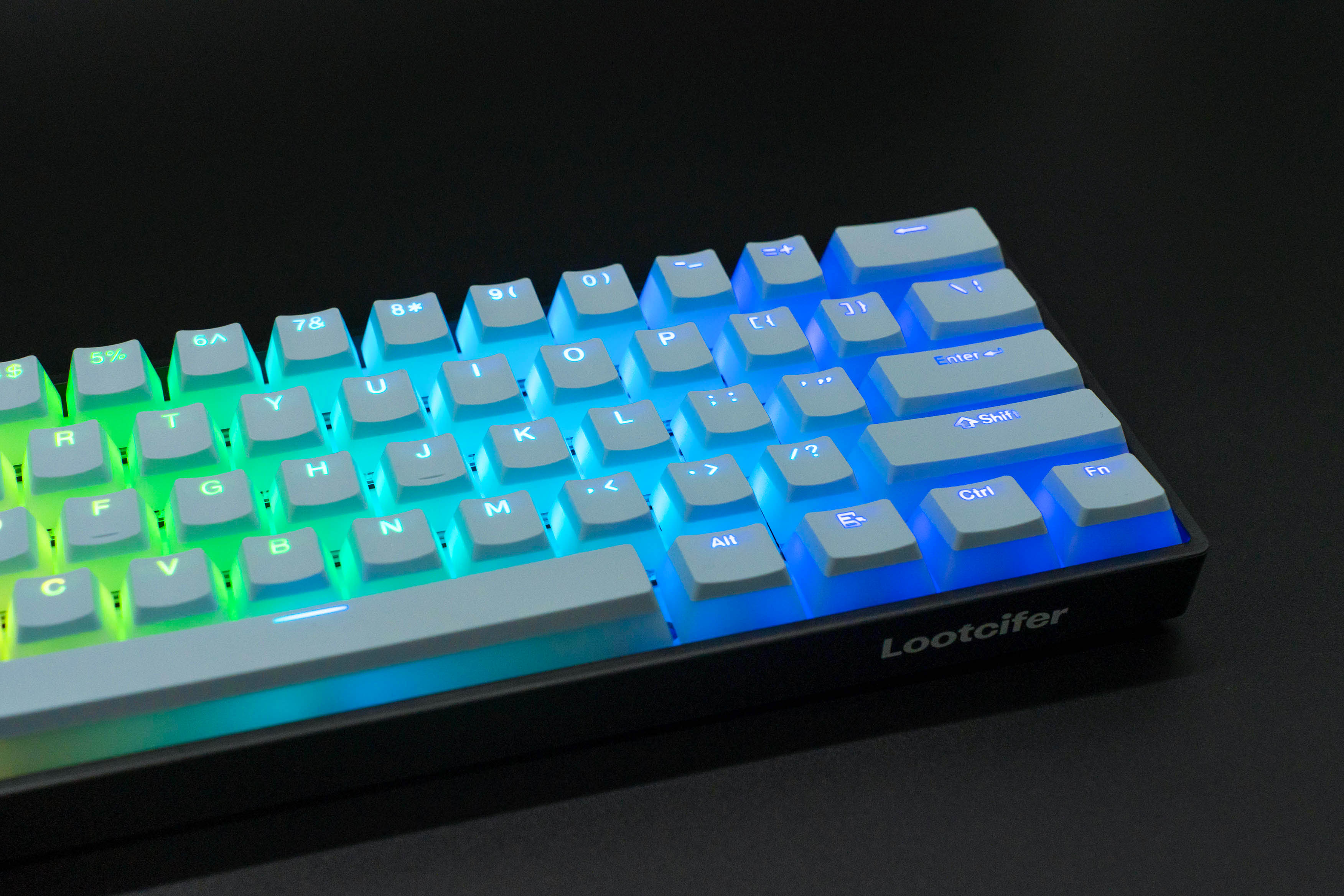 Blue Pudding Keycaps side view right